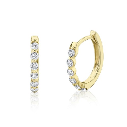 Diamond oval huggie ohrringe - oval,