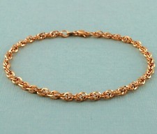 9 Karat Roségold Diamantschliff Prince of Wales Armband 19 cm/7,5 Zoll