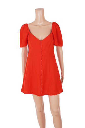 Zara minikleid rot leinen - rot,