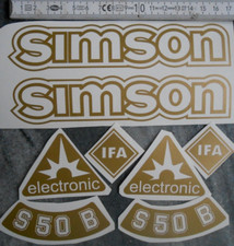 Simson S50B,electronic,IFA,Seitendeckel,Tank,Mattgold transparenter HG