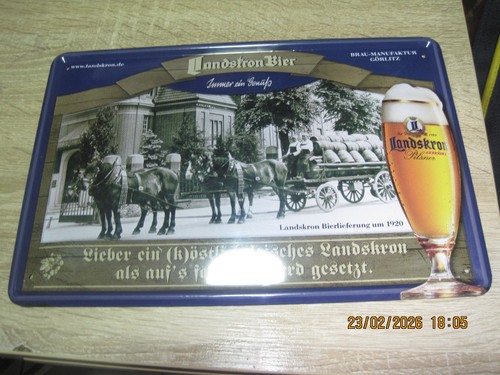 Landskron bier blechschild - bier,