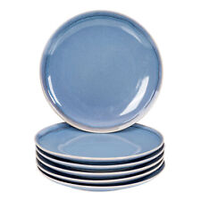 24tlg. Geschirrset 6 Personen Steingut Blau Kombi-Tafelservice Schale Teller