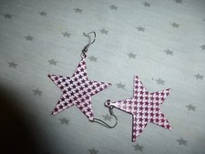 Ohrringe Ohrstecker Ohrhänger Stern Sterne lila weiß