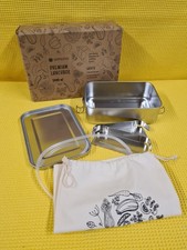 Lunchbox Auslaufsicher  - Edelstahl mit Fächer 2400ml -- Retourenware --