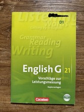 ENGLISH G 21-  D1 Vorschläge zur Leistungsmessung + Lösung - Klassenarbeit + CD