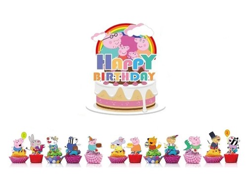 Peppa wutz cupcake topper - wutz, 12×cupcake