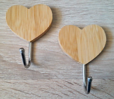 Herz Klebehaken Kleine Deko Herzen Haken Selbstklebend Küche Bad 2 St Holz