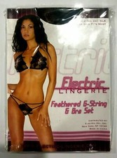 Dessous gefiedert schwarz rot