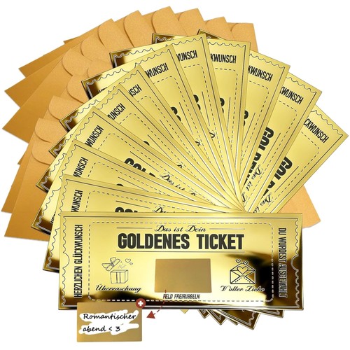 Goldenes ticket rubbellose - goldenes,
