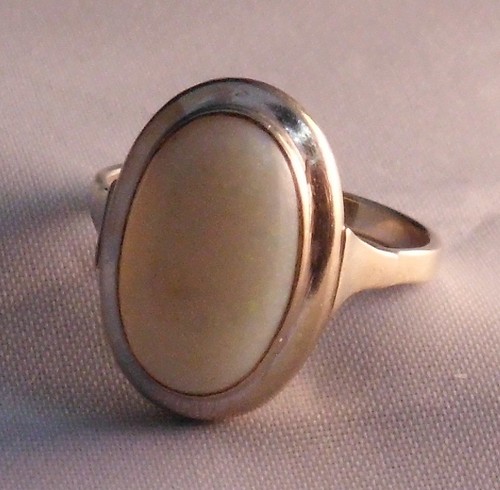 Weißgold ring solitär opal - weißgold,