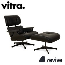Vitra Eames Lounge Chair inkl. Ottomann Leder Sessel Schwarz