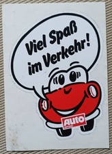 Auto - Aufkleber "Viel Spaß im Verkehr", AUTO - Zeitung um 1990, H ca. 13cm