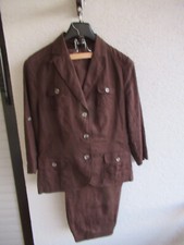 Damen-Anzug Gerry Weber Gr. 40 dunkelbraun  reines Leinen sportlich-elegant
