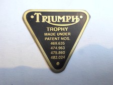 Typenschild Schild Triumph trophy tag Id-plate plaque du constucteur S20
