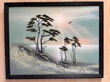 Wandbild Bild Landschaft 3D Strukturiert 46 cm x 36 cm mit Rahmen