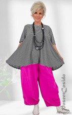 LAGENLOOK Long-Shirt Tunika XL-XXL-XXXL 44 46 48 50 52 54 56 58 schwarz weiß