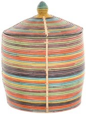 Mehrfarbiger Flechtkorb