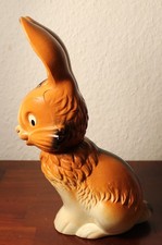 Sehr gut erhaltener alter Plastik Osterhase, DDR, zum befüllen, 24 cm hoch (47)