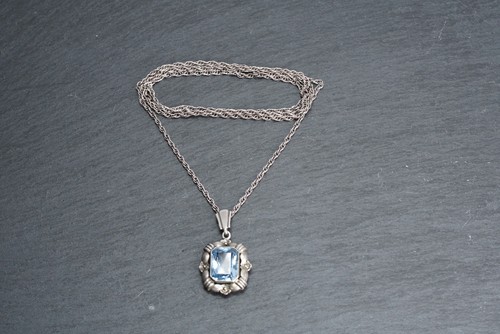 Art deco collier blau topas - deco,