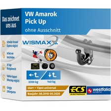 ANHÄNGERKUPPLUNG für VW Amarok 10-20 starr WESTFALIA +13pol E-Satz ABE