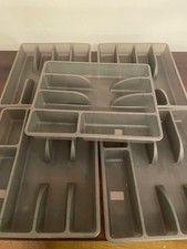 IKEA 5 x Schubladeneinlage Küche Grau Kunststoff 31 x 26 x 6 cm