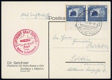 Zeppelin Postkarte Fahrt in
