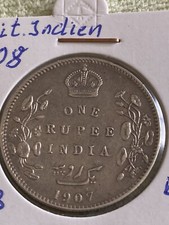 münzen britisch indien 1 Rupee 1907 Silber Er.Siehe Foto Nr.508