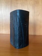 Vintage: schwarze Retro-Vase, Rosenthal Porzellan mit Relief, matte Glasur