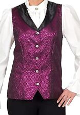Brokatweste für Damen Edle Damenweste Bordeaux Schwarz Karneval Größe L 44 - 46