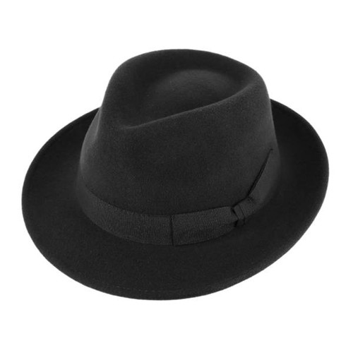 Fiebig fedora wolle - wolle, schwarz