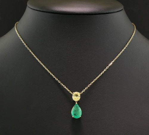 Smaragd saphir collier kette - smaragd,