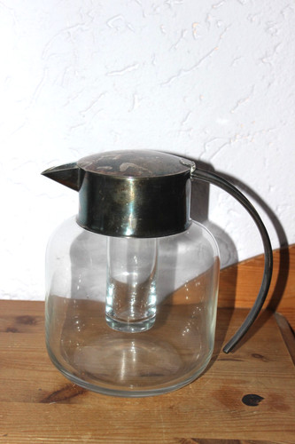 Alte versilberte glas karaffe - glas,