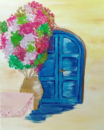 Acrylbild auf leinwand blaue - acrylbild,