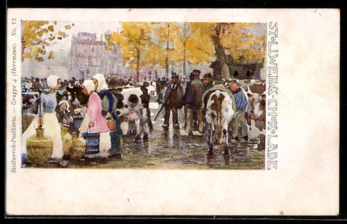 Ansichtskarte wochenmarkt mit - ansichtskarte,