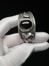 Silber Armreif mit Onyx Design