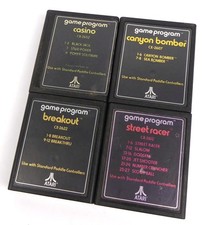 Atari 2600 -- CANYON BOMBER, STREET RACER, BREAKOUT, CASINO - Paddles  - VCS