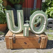 Vintage Leuchtreklame Lampe Werbung Buchstabe  Schild U Industrial Grün 