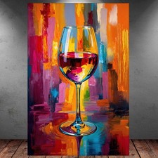 LEINWAND BILD ER XXL ROT WEIN GLAS KÜCHE GRAFFITI ABSTRAKT WAND POSTER P1947