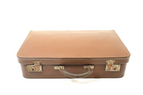 Retro lederkoffer 1950er braun - retro,