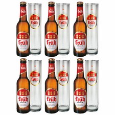 Früh Kölsch Set - 6x Früh Kölsch Bier 0,33L (4,8% Vol) + 6x Biergläser / Stange
