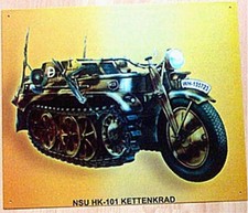 Retro Blechschild Oldtimer NSU Kettenkrad HK 101 Wehrmacht