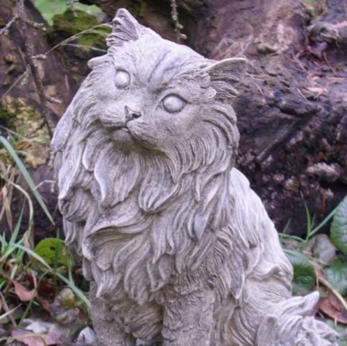 Steinfigur garten katze - garten,