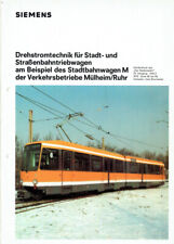Siemens Sonderdruck Straßenbahn Mülheim/Ruhr Drehstromtechnik Stadtbahnwagen M