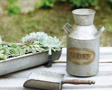 Deko Kanne Milchkanne Nostalgie Garten Terrasse Metall Shabby Chic H. 26 Ø 14 cm