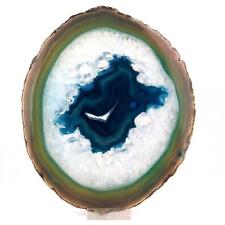 große XL Achatscheibe türkis A - Qualität poliert Ø 202 mm Achat Scheibe I2 p