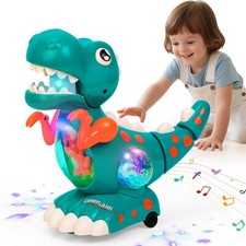 Krabbelnde Dinosaurier Babyspielzeug Auto Spielzeug mit Musik und LED Kinder