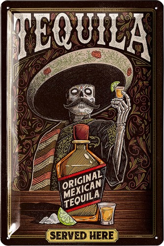 Blechschild retro tequila bar - blechschild,