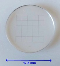 CARL ZEISS (West) * Mikroskop Netzplatte Zählplatte * 10x10 mm * Ø 17,5 mm