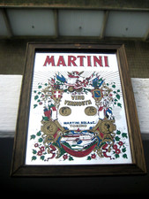 Originaler Alter Werbe-Spiegel "MARTINI VINO VERMOUTH" Werbung