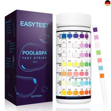 EASYTEST 7 IN 1 Pool Teststreifen für Pools und Spas - 150 - pH, Brom, 